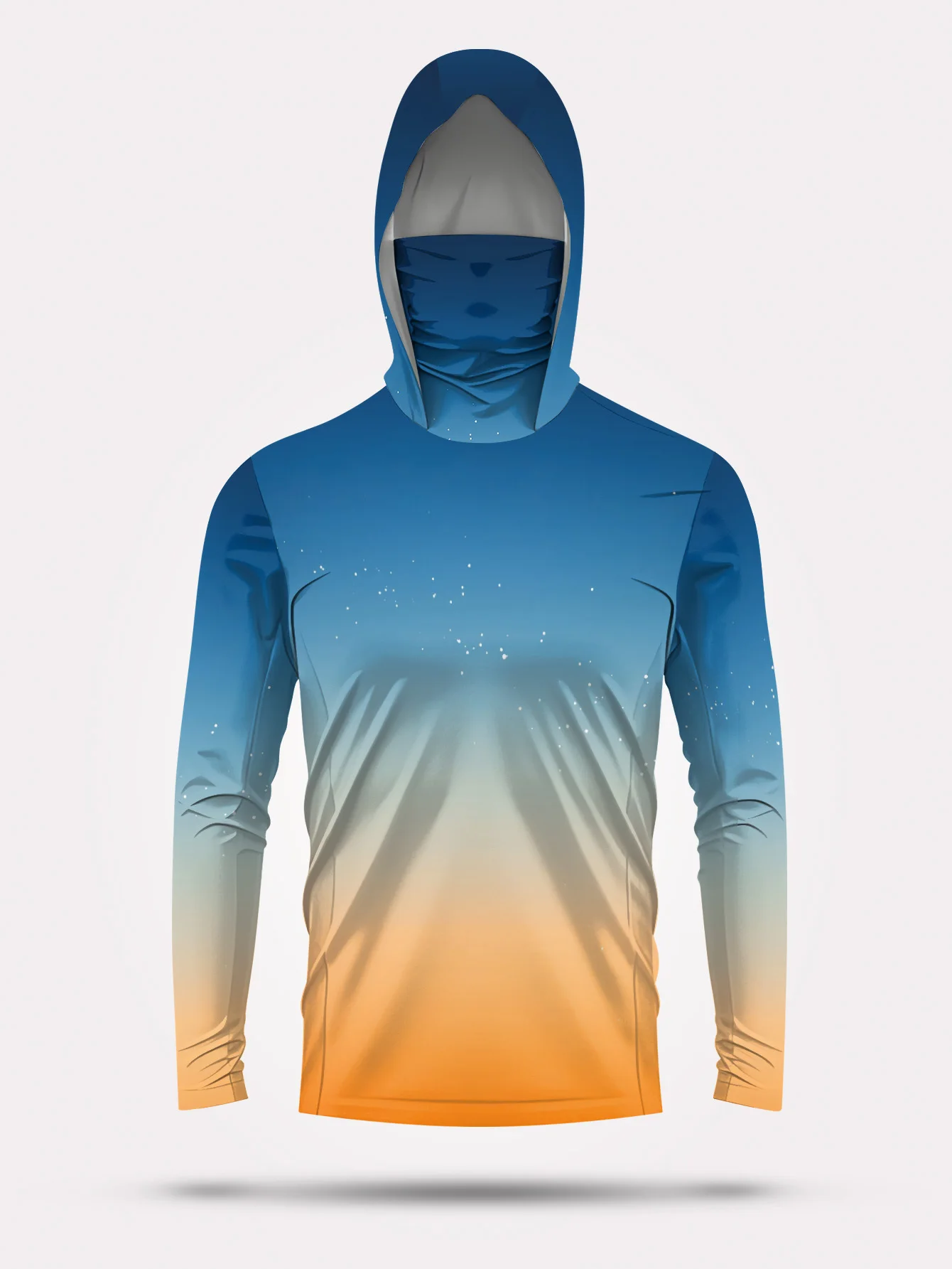 Mens Fishing Shirt Hooded UPF  - Fishing Mask Sun Protection 评论和价格